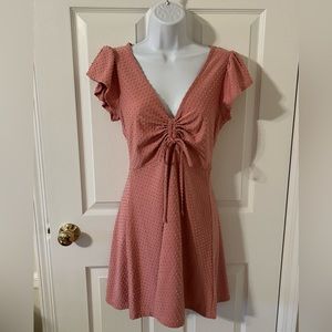 Baby pink sundress with front tie up/bow